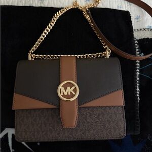 Michael Kors Greenwich Small Color-Block Signature Logo Crossbody Bag